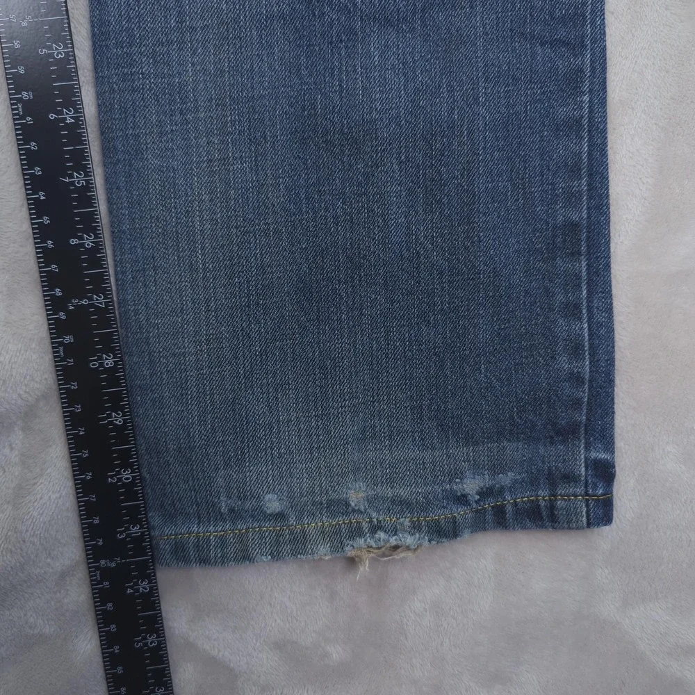 G-Star Raw Studs Straight Jeans Mens 34x32 Blue Denim Button Fly Studded Pockets